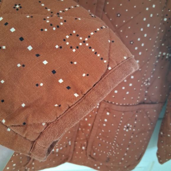 Madewell Women's Cotton Rust Colored Quilted Bandana Jacket "as is" (No Belt) - Picture 7 of 16